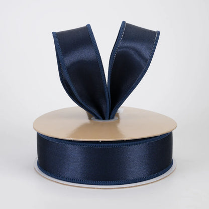 1.5 Inch By 10 Yard Navy Blue Satin Fused Ribbon