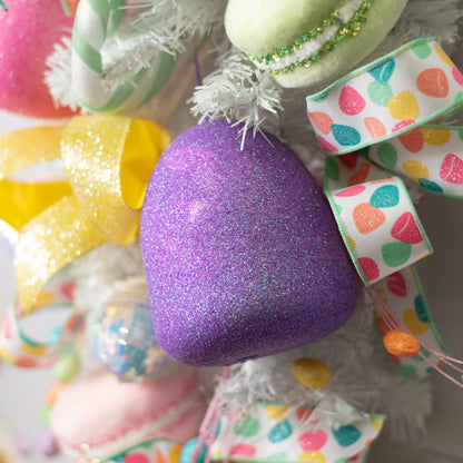 5 Inch Lavender Glitter Gumdrop Ornament
