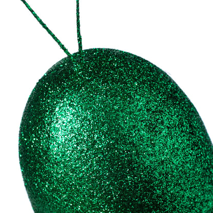 5 Inch Emerald Green Glitter Gumdrop Ornament