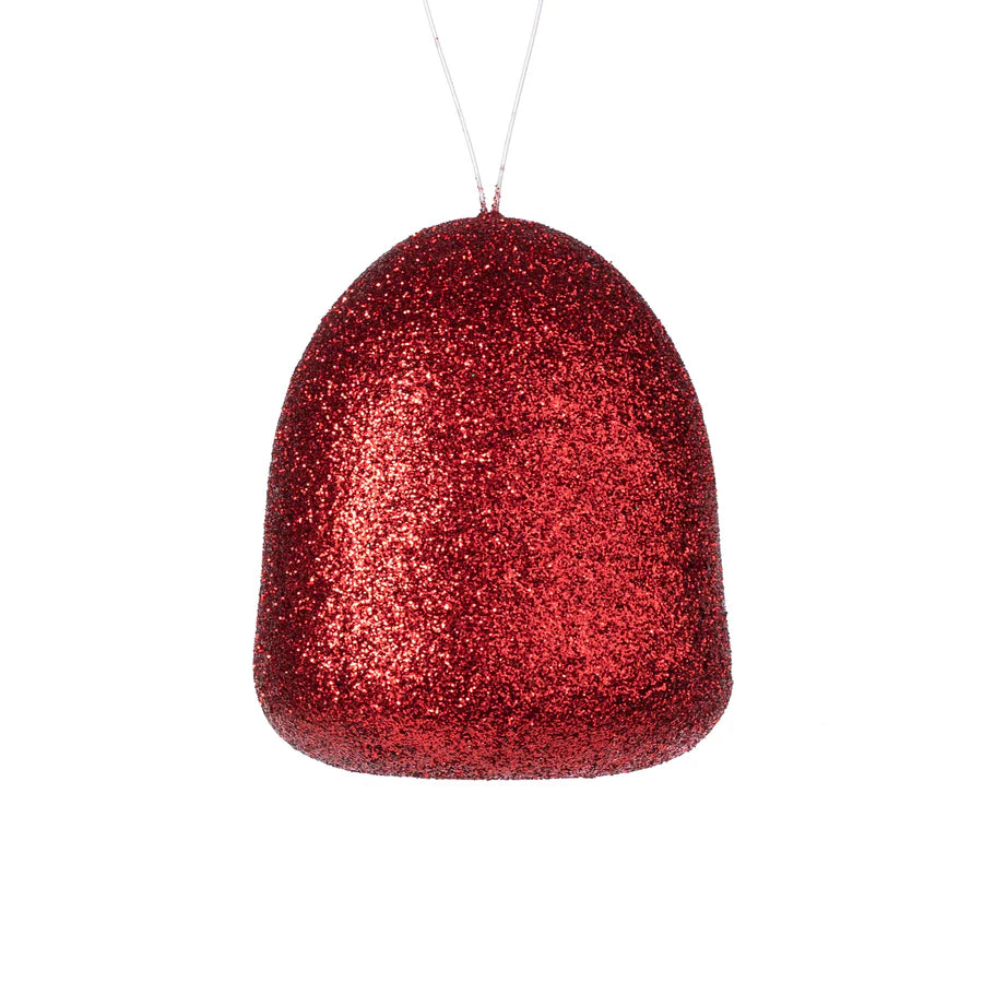 5 Inch Red Glitter Gumdrop Ornament