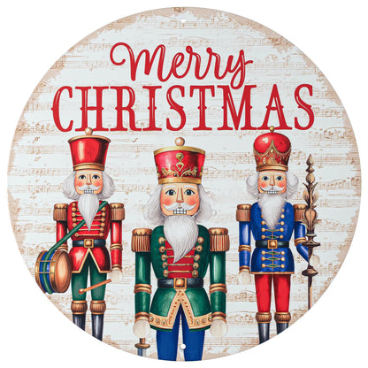 12 Inch Merry Christmas Nutcracker Metal Sign
