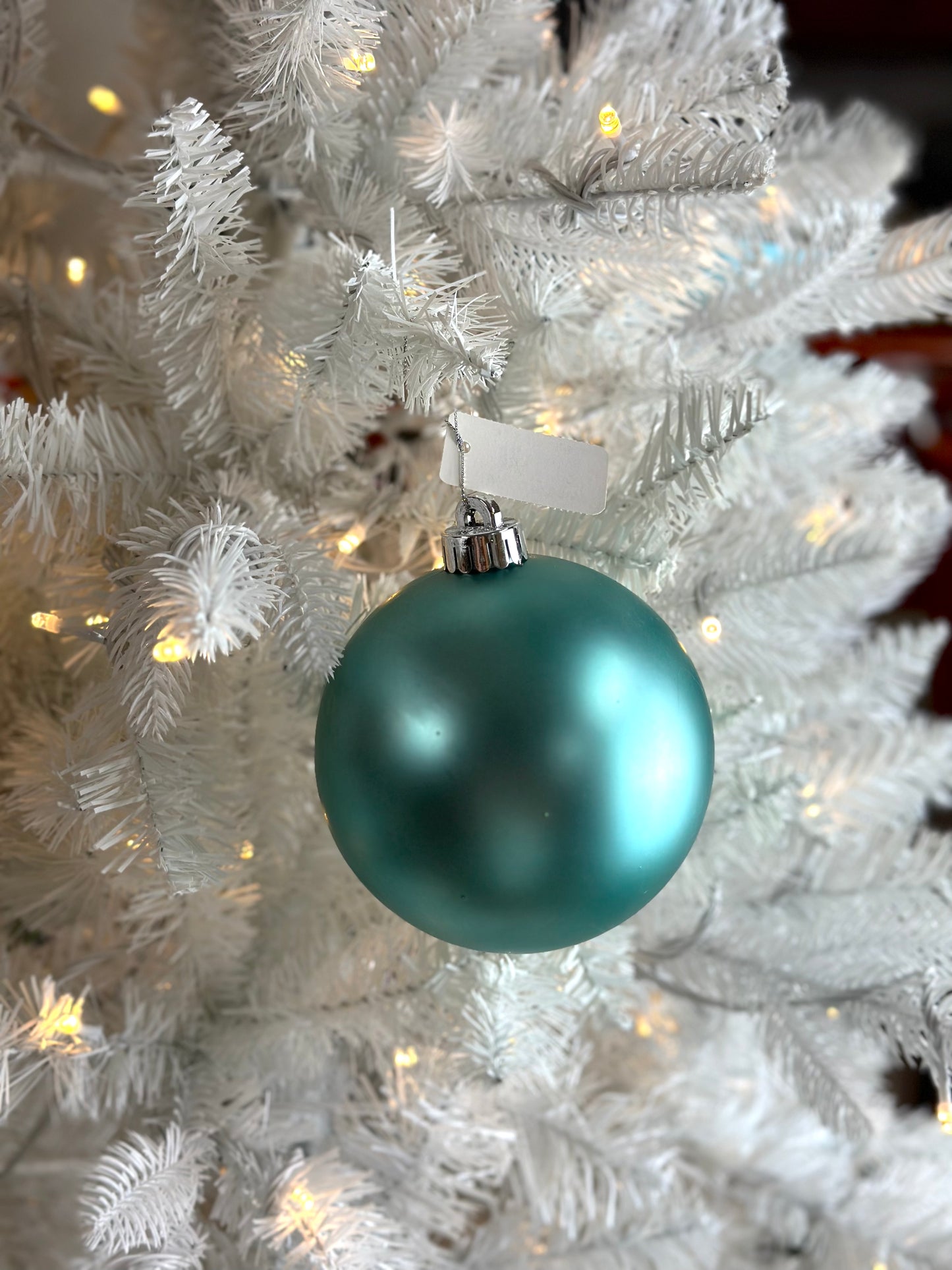 5 Inch Matte Turquoise Smooth Ornament Ball