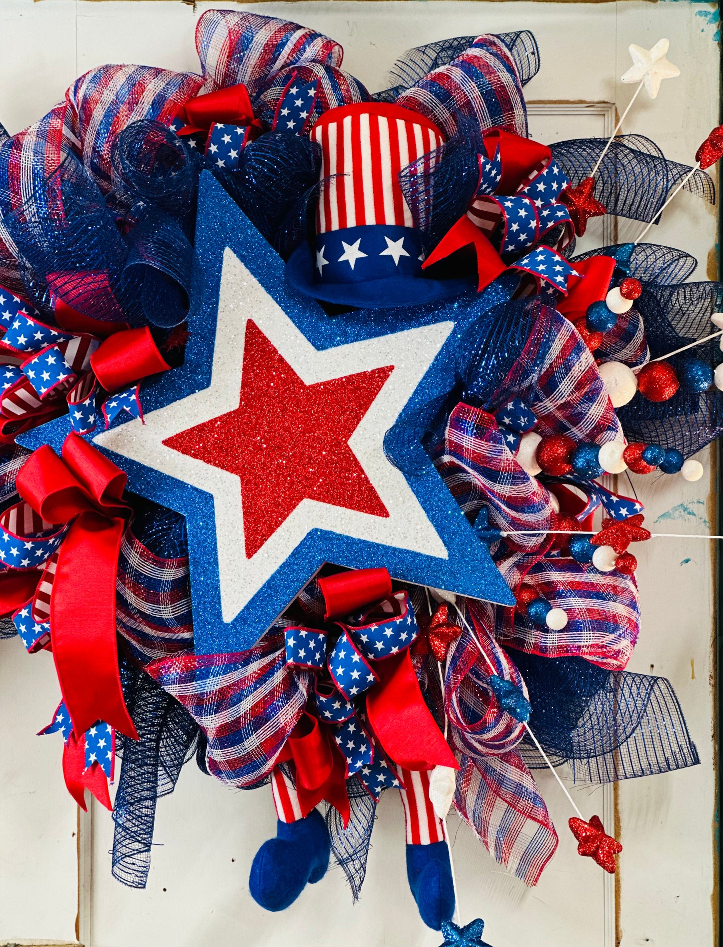 Red White And Blue Glittered Eva Foam Star