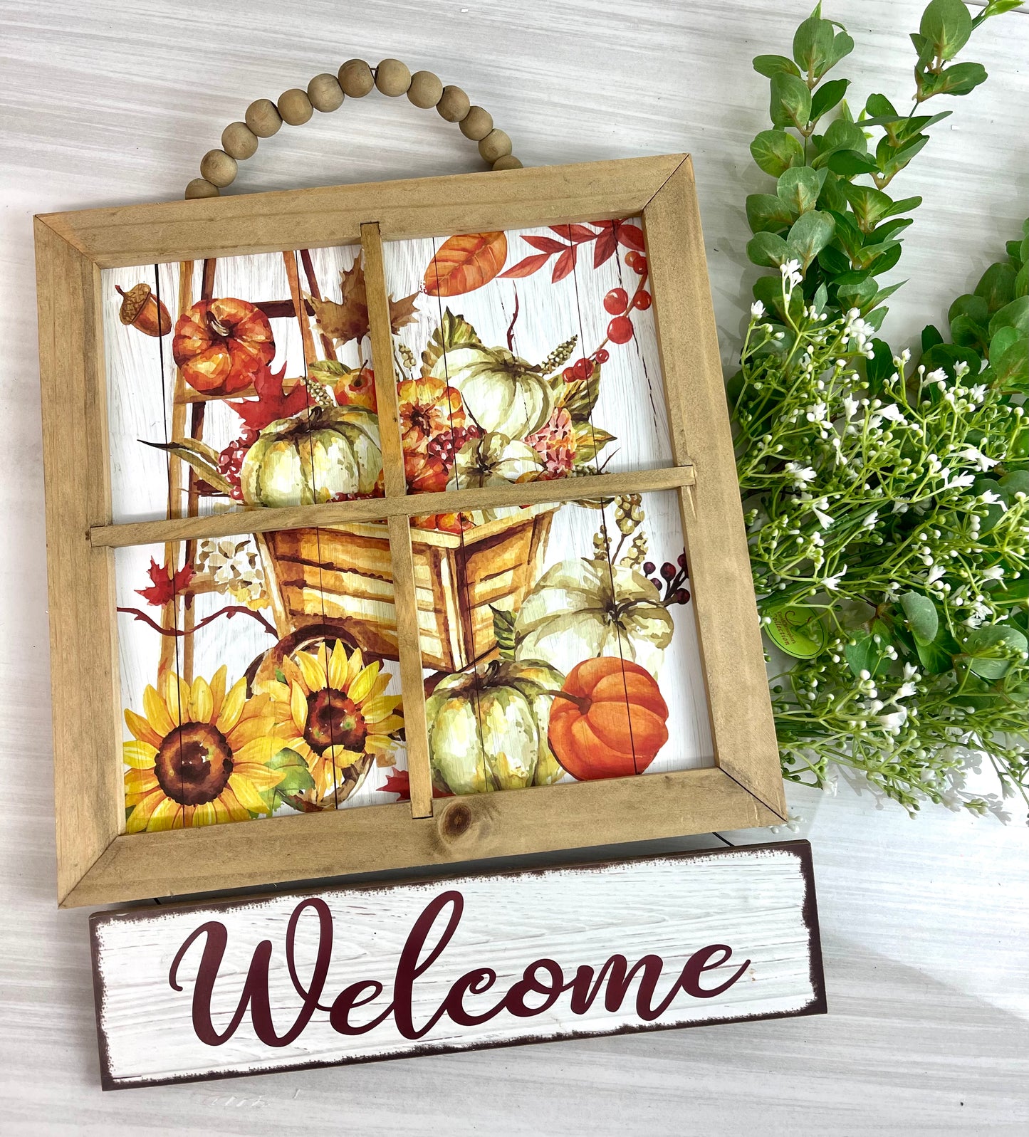 Wood Welcome  Thankful And Blessed Sign