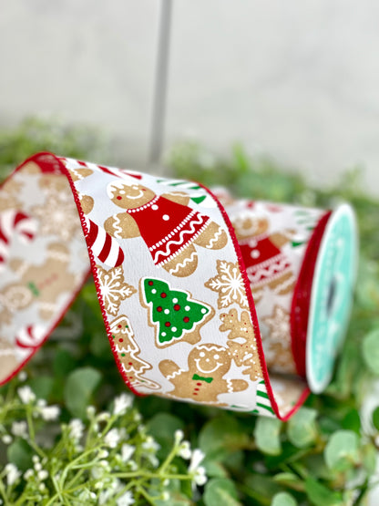 2.5 Inch By 10 Yard Gingerbread Cookies Ribbon