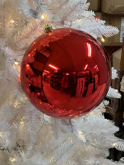 10 Inch Shiny Red Smooth Ornament Ball