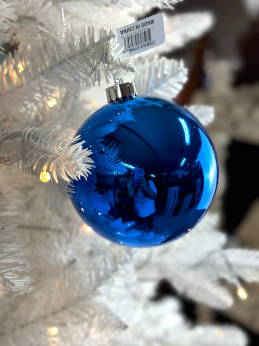 5 Inch Shiny Royal Blue Smooth Ornament Ball