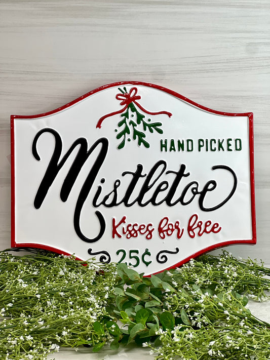 Enamel Mistletoe Kisses Wall Hang