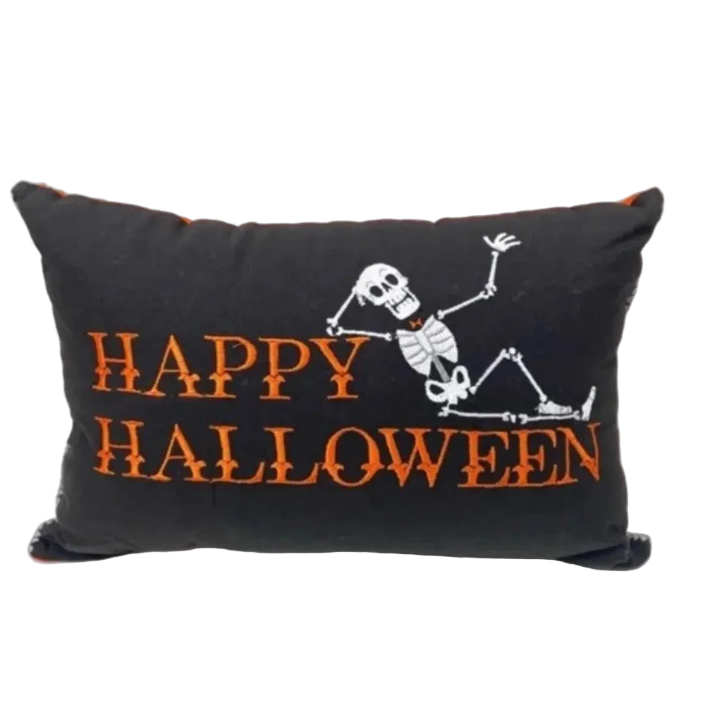 Hyde And EEK Happy Halloween Decorative Skeleton Throw Pillow