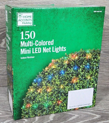 Home Accents Holiday 150 Mutli Colored Mini LED Net Lights Open Box