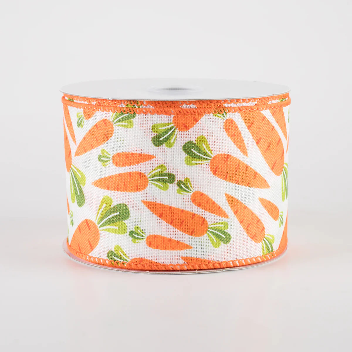 2.5 Inch By 10 Yard Ivory Linen With Carrots Ribbon