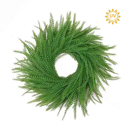 16 Inch Green Bead Grass Wreath