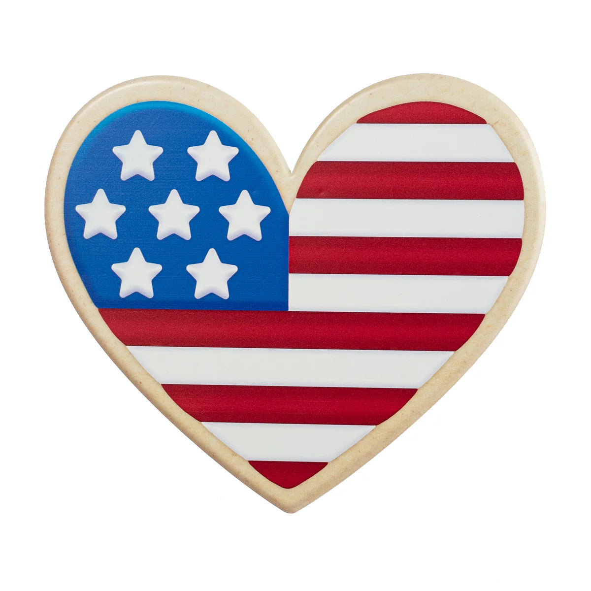 10 Inch Natural Red And Navy Patriotic Metal Sign