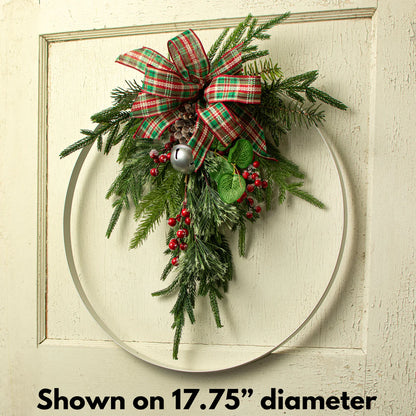 17.75 Inch Antique White Metal Wreath Ring