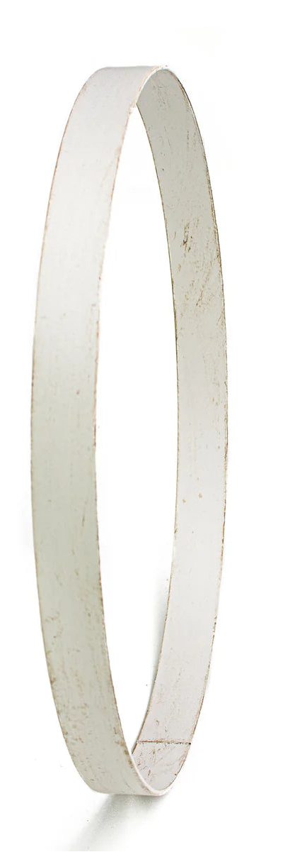 16.75 Inch Antique White Metal Wreath Ring