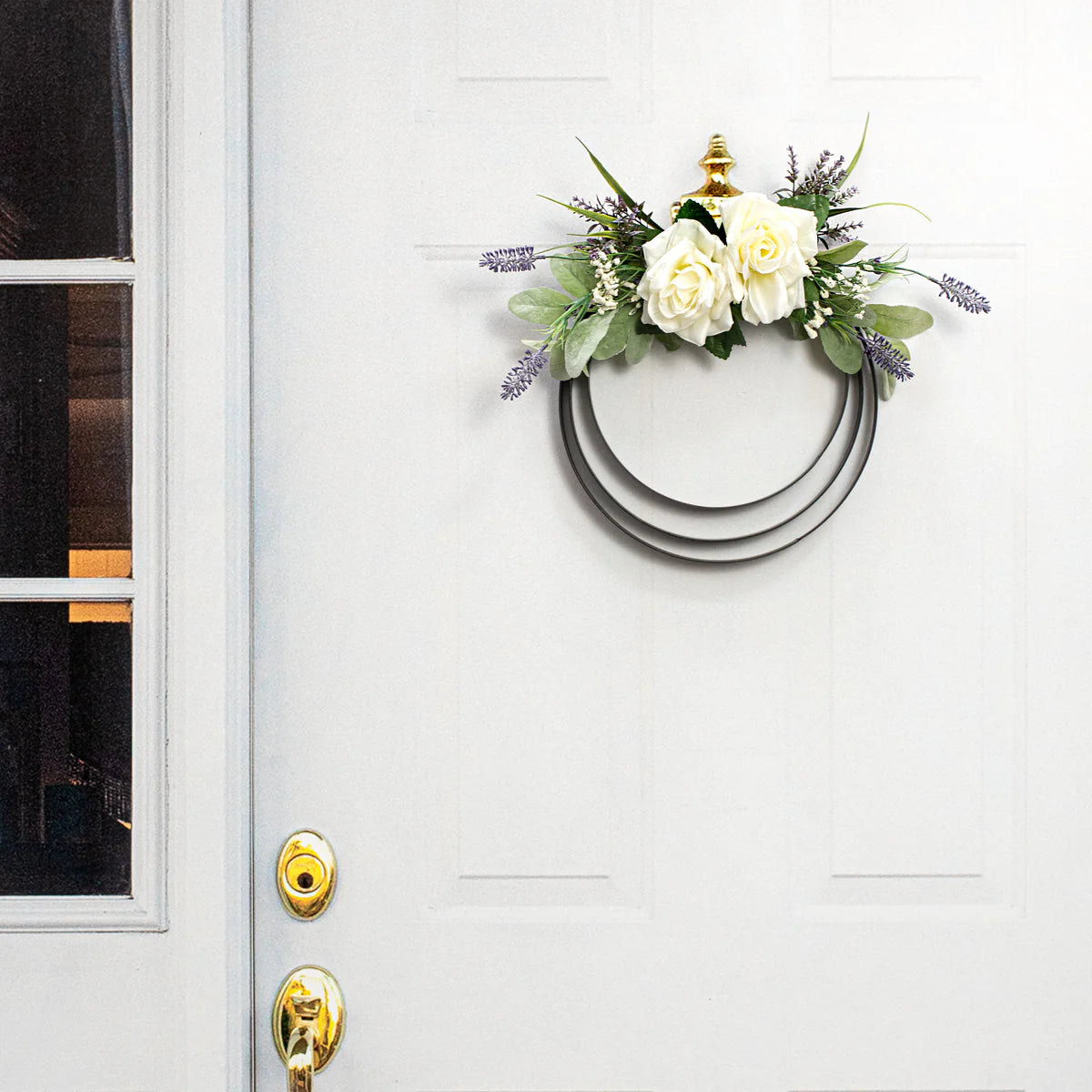 10.75 Inch Matte Black Metal Wreath Ring