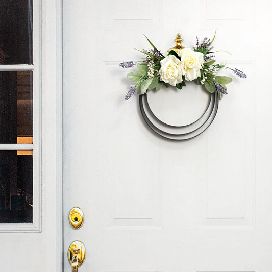 10.75 Inch Matte Black Metal Wreath Ring