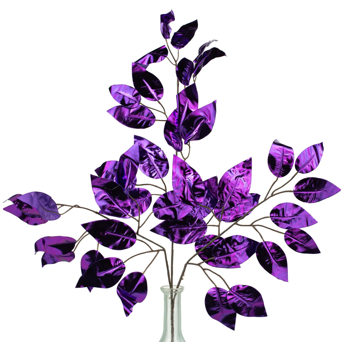 23 Inch Purple Metallic Ficus Spray
