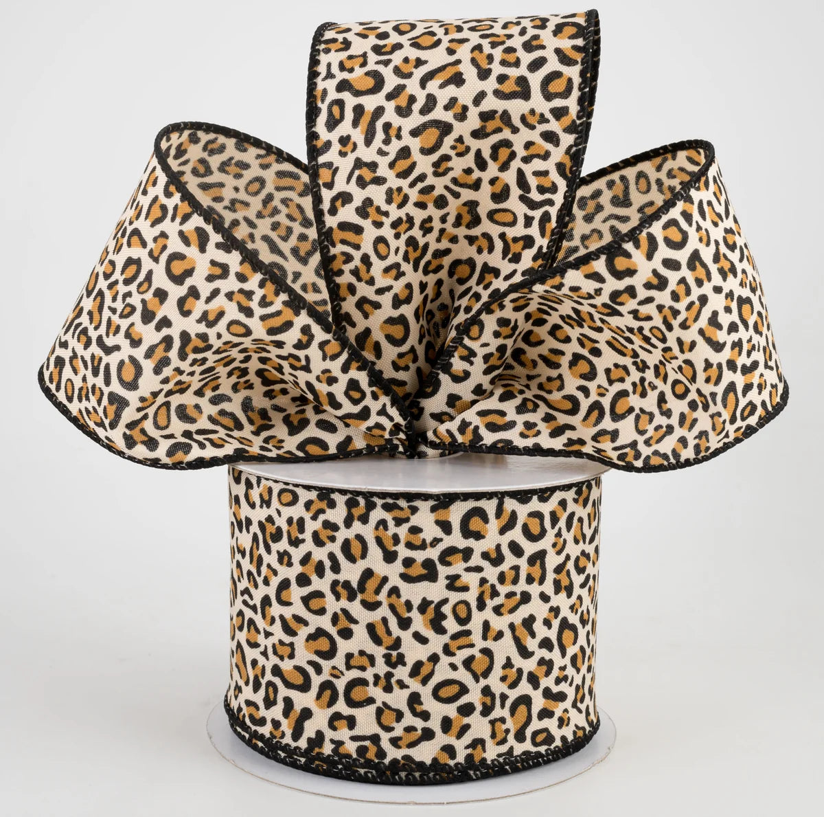 2.5 Inch By 10 Yard Satin Cheetah Ribbon