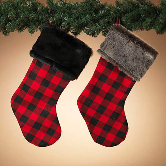 Plaid Holiday Stocking Two Styles