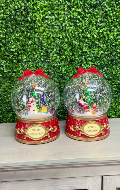 11.42 Inch Lighted Musical Globe With Moving Scene Two Styles