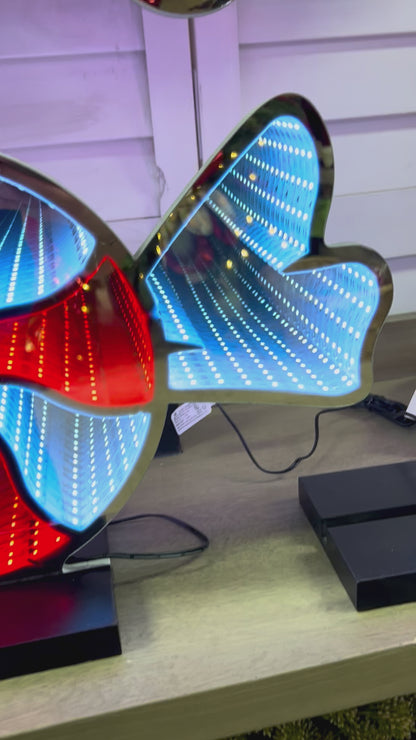 21.5 Inch Electric Infinity Lighted Candy And Candy Cane With Wood Base Two Styles