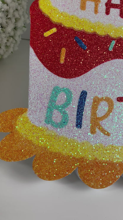 20 Inches Heigh Glitter Eva Foam Birthday Cake