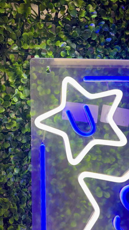 USA Neon Lighted Porch Leaner Sign