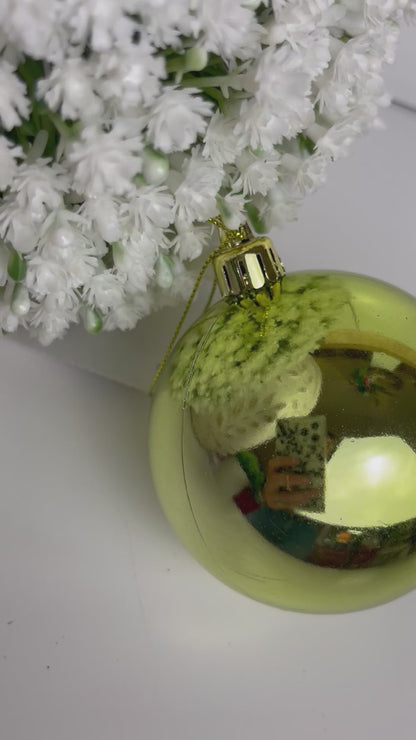 3 Inch Shiny Lime Smooth Ornament Ball