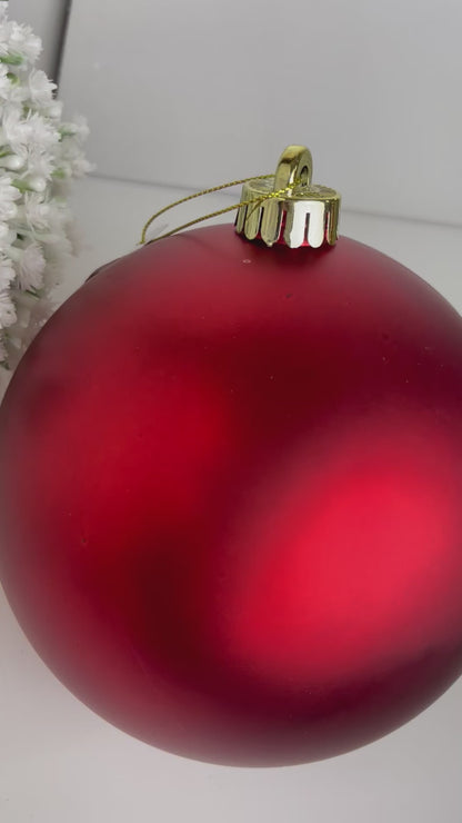6 Inch Red Smooth Ornament Ball
