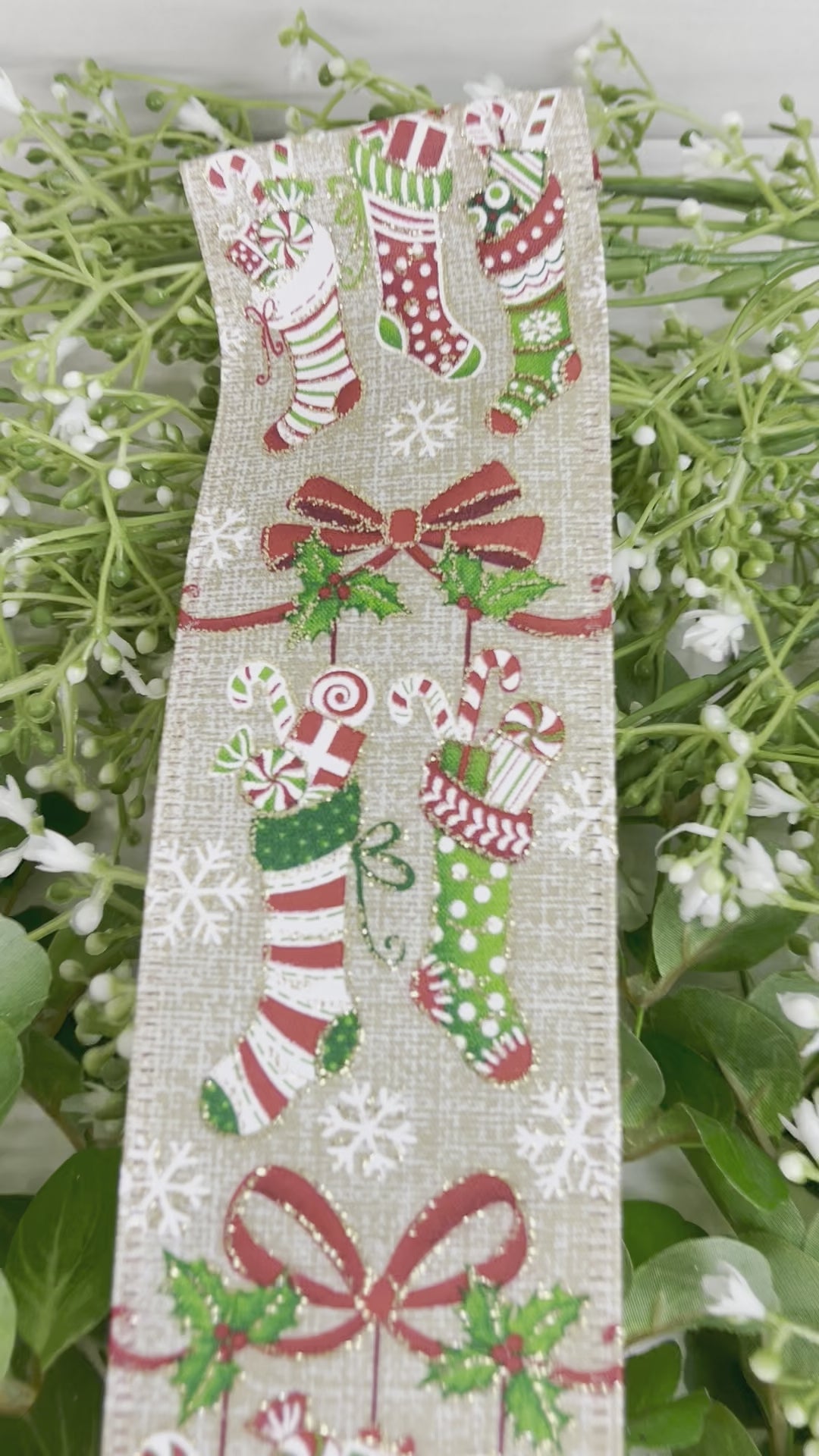 Wired Christmas Ribbon, Christmas Cardinal Ribbon, 2.5 X 10 YARD ROLL 