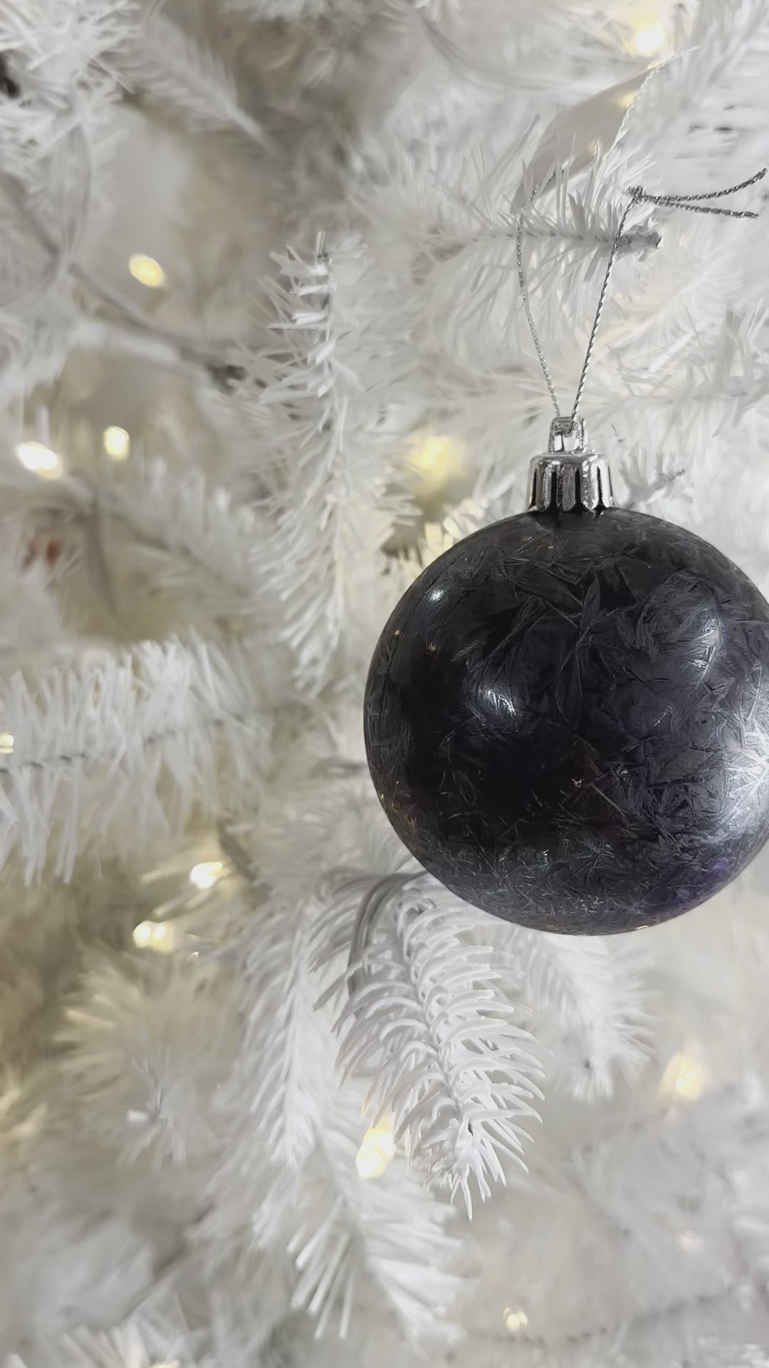 Black With Trees 3 Inch Glass Ornament