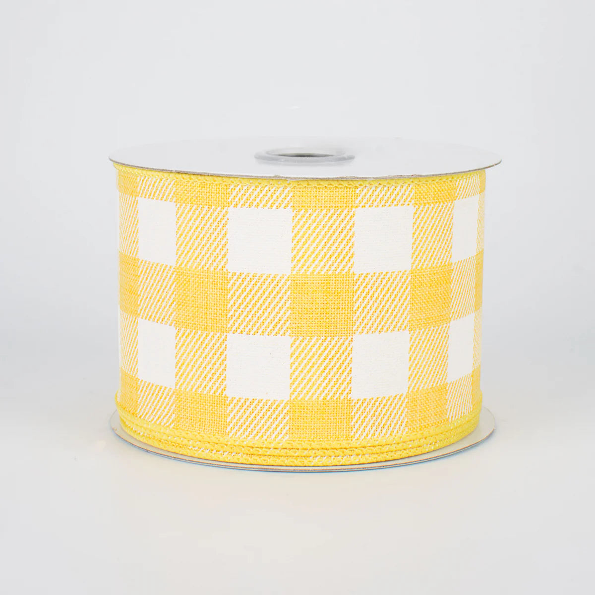 2.5 Inch By 10 Yard Yellow And White Check On Royal Ribbon