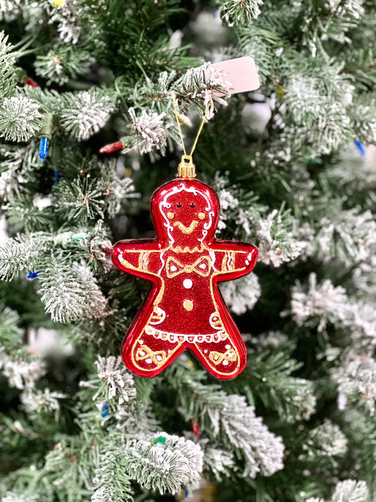 Red Plastic Gingerbread Man Ornament