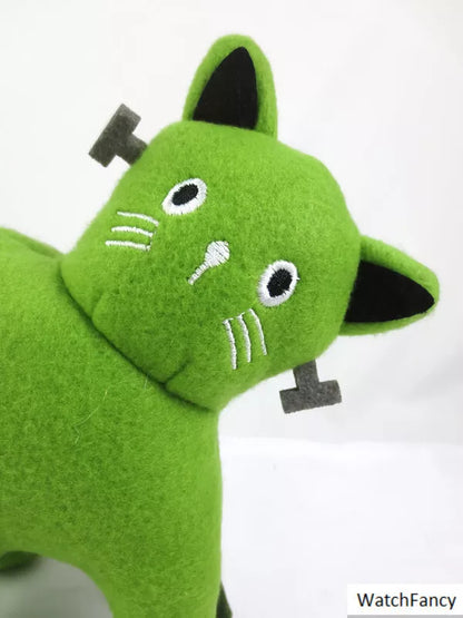 Plush Frankenstein Green Cat