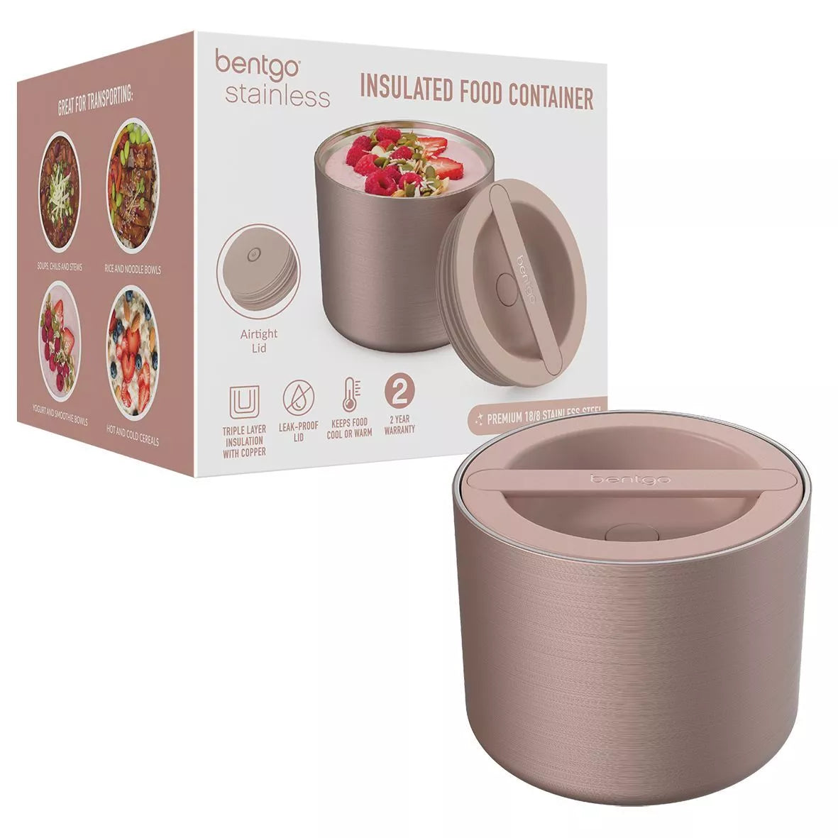 Bentgo Stainless Insulated Food Container- Pink