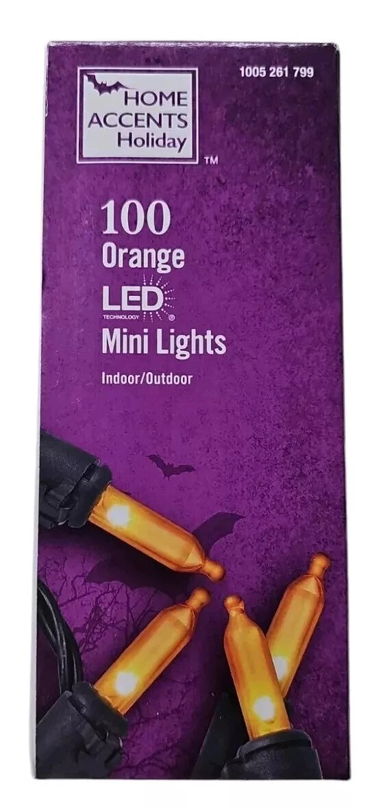Home Accents Holiday 100 Orange Mini LED Lights Open Box