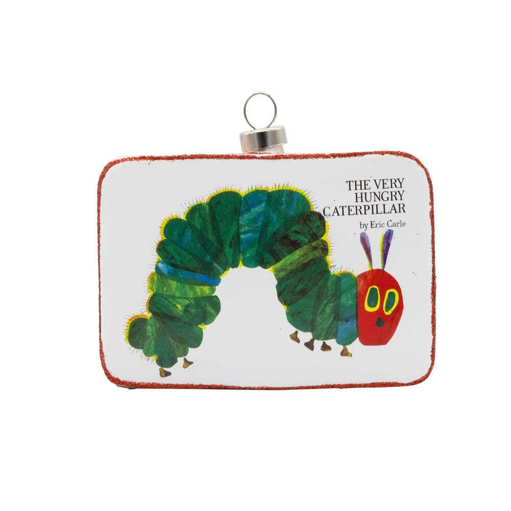 Kat & Annie The Very Hungry Caterpillar Book Cover Glass Ornament