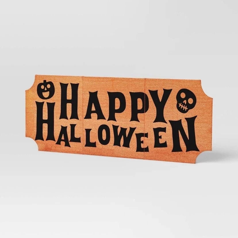 18 Inch Hyde & Eek! LED 'Hapy Halloween' Tinsel Halloween Sign