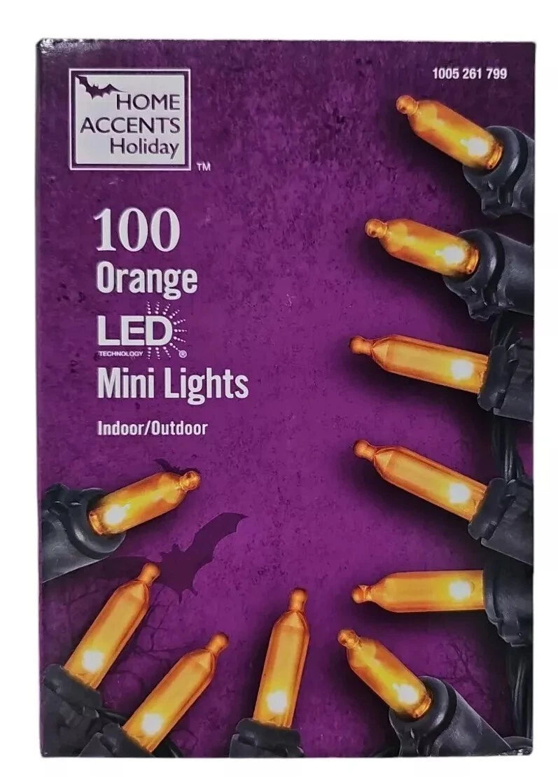 Home Accents Holiday 100 Orange Mini LED Lights Open Box