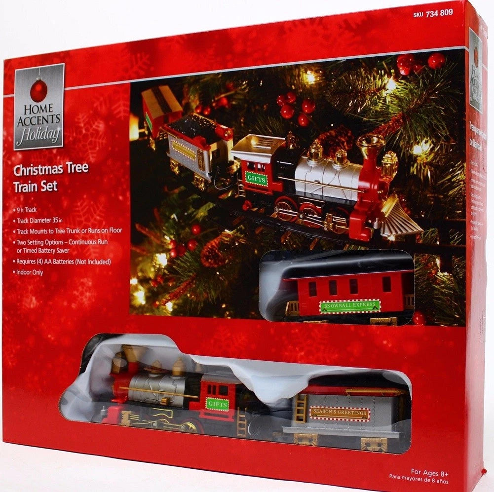 Home Accents 9 Foot Christmas Tree Train Set Open Box