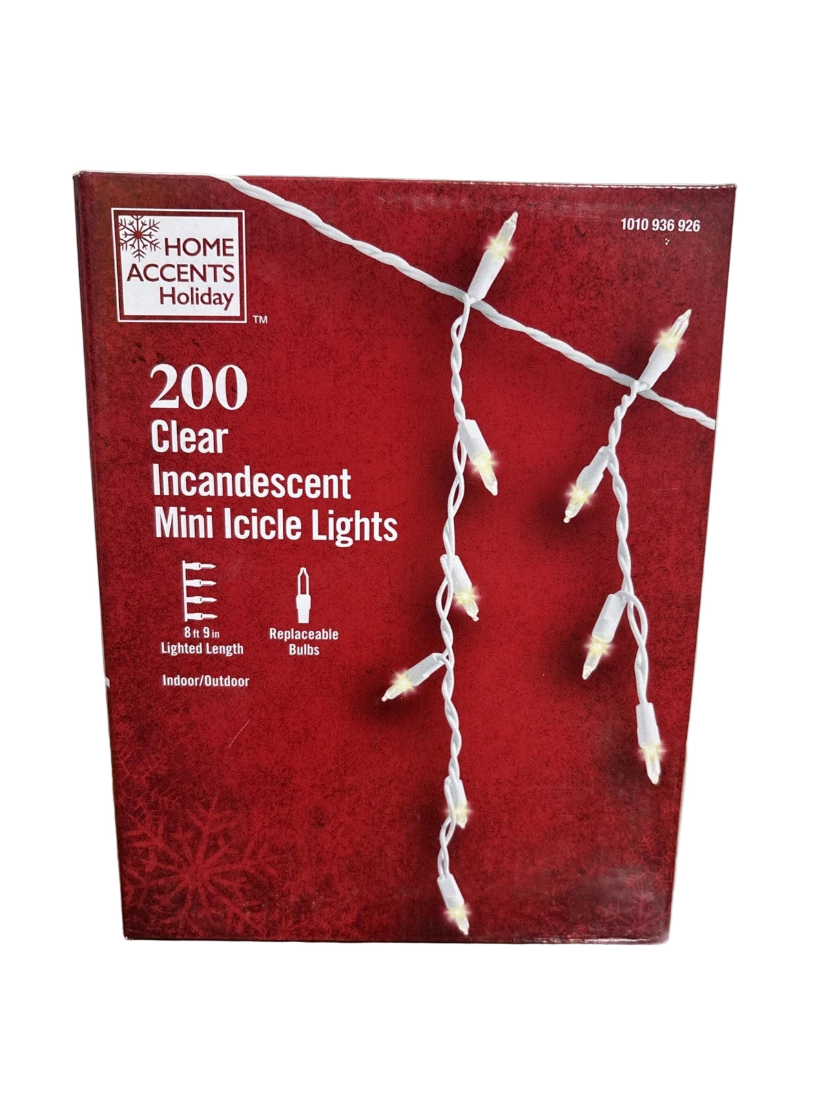 200 Clear Christmas Incandescent Mini Icicle Lights Open Box