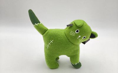 Plush Frankenstein Green Cat