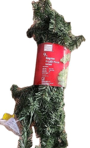 Home Accents Holiday 9 Ft Kingston Fir LED Pre-Lit Lighted Christmas Garland