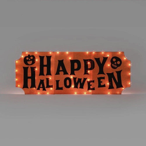 18 Inch Hyde & Eek! LED 'Hapy Halloween' Tinsel Halloween Sign