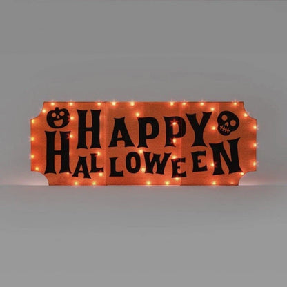 18 Inch Hyde & Eek! LED 'Hapy Halloween' Tinsel Halloween Sign