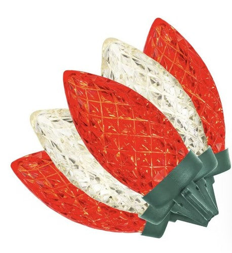 Home Accents Holiday 100 Red Warm White Super Bright C9 LED String Lights Open Box