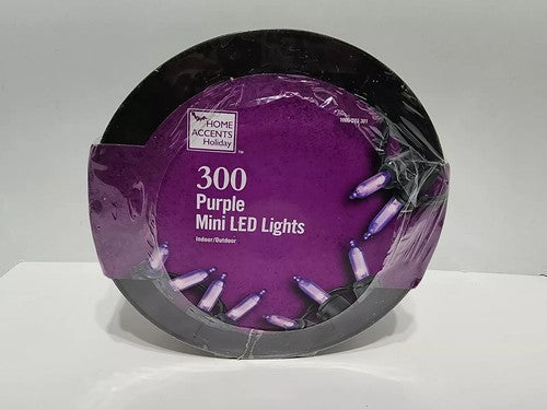Home Accents Holiday 68 Foot 300 Purple Mini LED Christmas Lights Indoor Outdoor