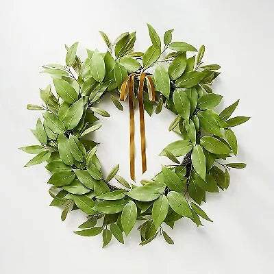 Threshold Oversized Fall Leaf Wreath With Green Ribbon