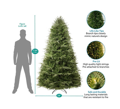 Naomi Home Camden 7.5 Foot Prelit Artificial Christmas Tree Open Box